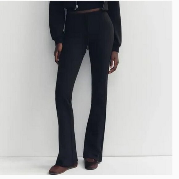Zara Black Interlock Drawstring Flare Pants, NWT, M - Picture 13 of 14
